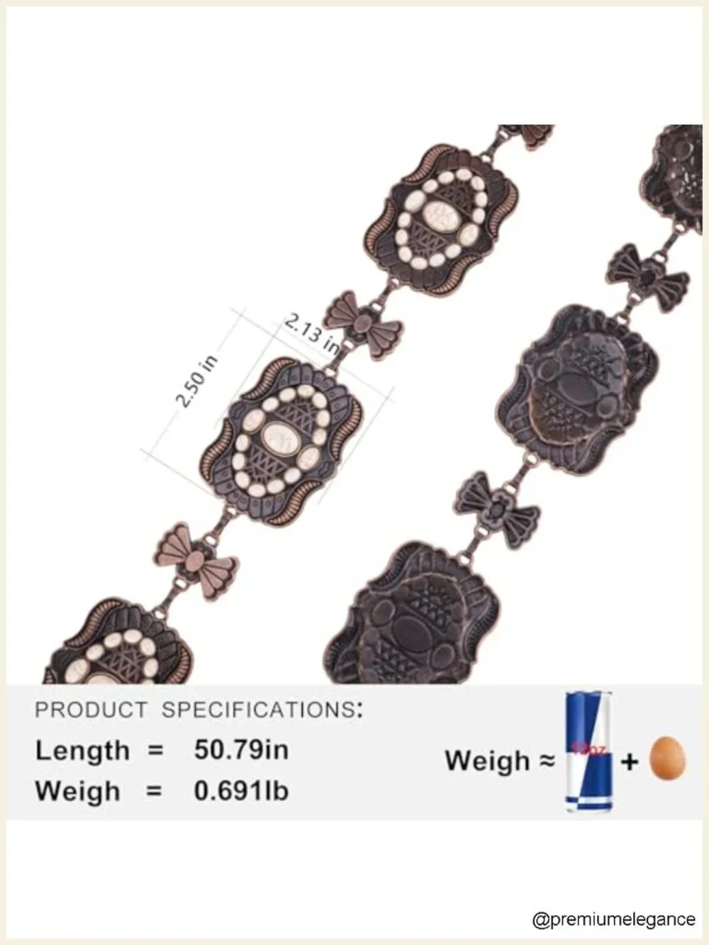 Large Western Concho Metal Belt for Women Cowgirl Style